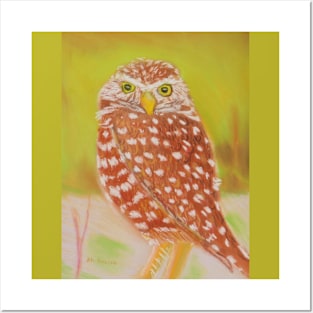 Bright Eyed Burrowing Owl Posters and Art